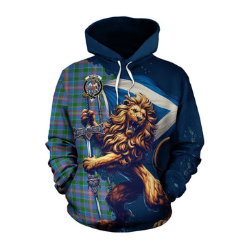 Ralston Tartan Family Crest Cotton Hoodie with Scottish Majestic Lion