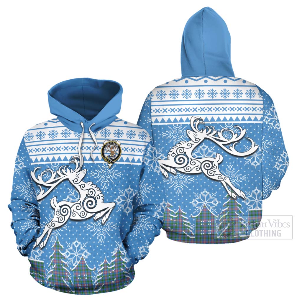 Tartan Vibes Clothing Ralston Clan Christmas Hoodie Celtic Reindeer Style