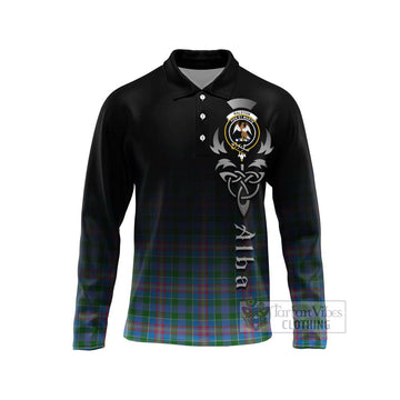 Ralston Tartan Long Sleeve Polo Shirt Featuring Alba Gu Brath Family Crest Celtic Inspired