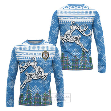 Ralston Clan Christmas Long Sleeve T-Shirt Celtic Reindeer Style