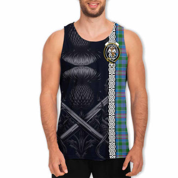 Ralston Tartan Men's Tank Top with Family Crest Cross Sword Thistle Celtic Vibes