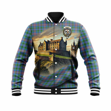 Ralston Tartan Family Crest Baseball Jacket with Scottish Ancient Castle Style Unisex - Tartan Vibes Clothing