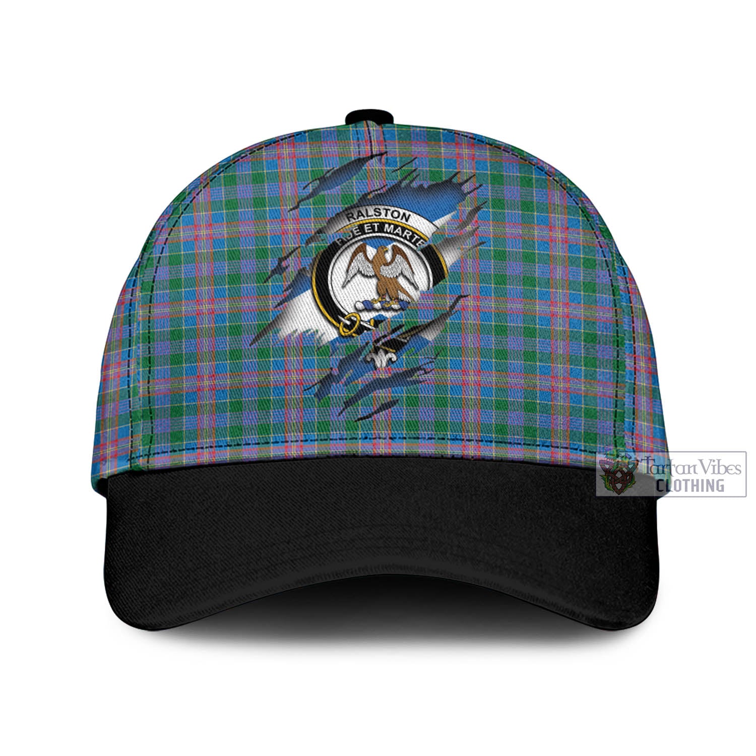 Tartan Vibes Clothing Ralston Tartan Classic Cap with Family Crest In Me Style