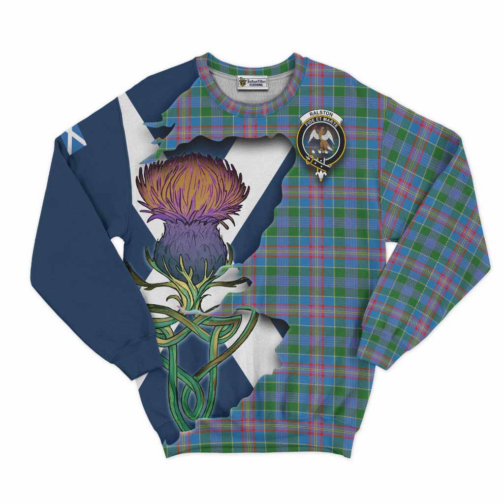 Ralston Tartan Family Crest Sweatshirt Scottish Thistle Celtic Inspired Unisex - Tartan Vibes Clothing