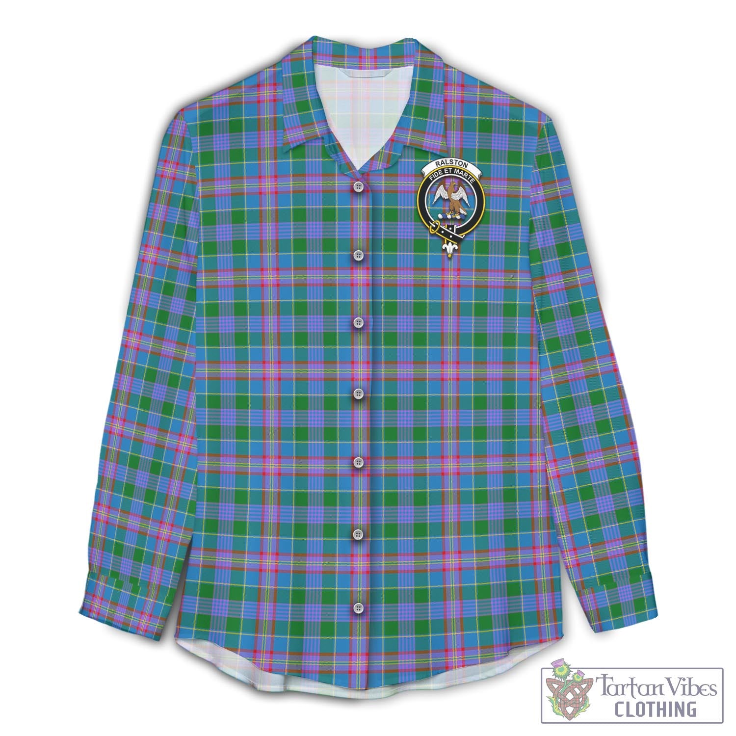 Tartan Vibes Clothing Ralston Tartan Womens Casual Shirt with Family Crest