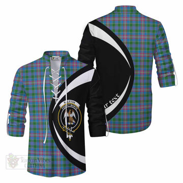 Ralston Tartan Ghillie Kilt Shirt with Family Crest Circle Style