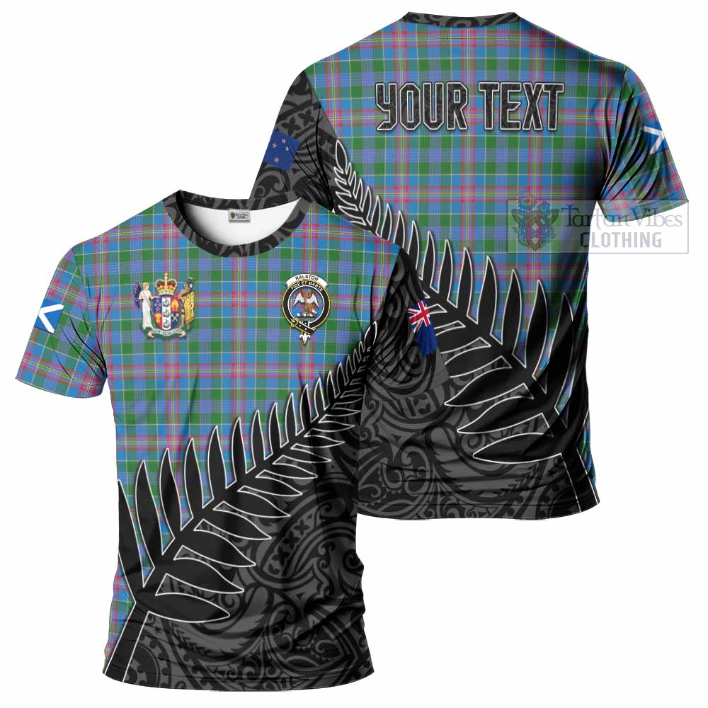 Tartan Vibes Clothing Ralston Crest Tartan T-Shirt with New Zealand Silver Fern Half Style