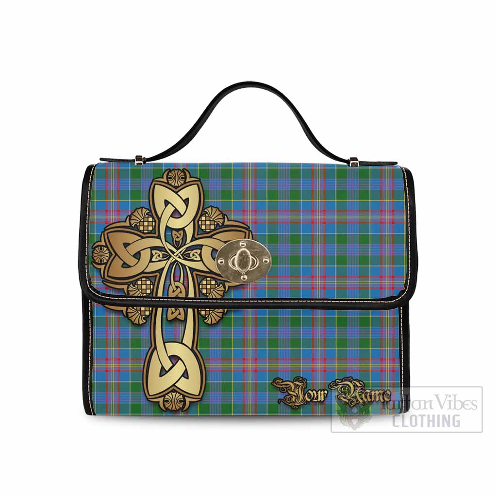 Tartan Vibes Clothing Ralston Tartan Waterproof Canvas Bag Golden Thistle Celtic Cross Style