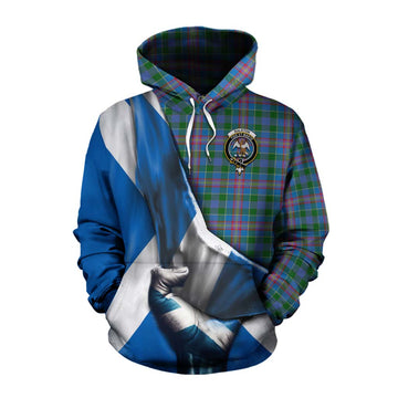 Ralston Tartan Cotton Hoodie with Family Crest Scotland Patriotic Style