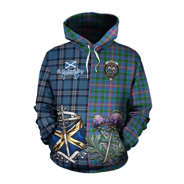 Ralston Tartan Cotton Hoodie Happy St. Andrew's Day Half Tartan Style