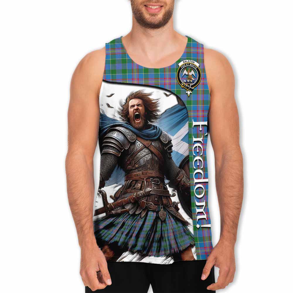 Tartan Vibes Clothing Ralston Crest Tartan Men's Tank Top Inspired by the Freedom of Scottish Warrior