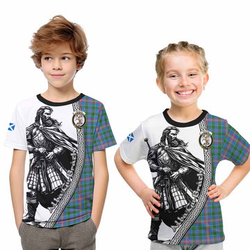 Ralston Tartan Clan Crest Kid T-Shirt with Highlander Warrior Celtic Style