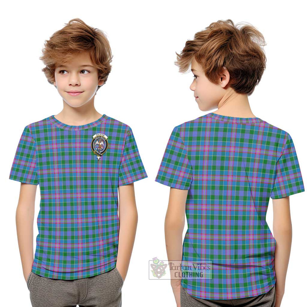 Ralston Tartan Kid T-Shirt with Family Crest Youth XL Size14 - Tartanvibesclothing Shop