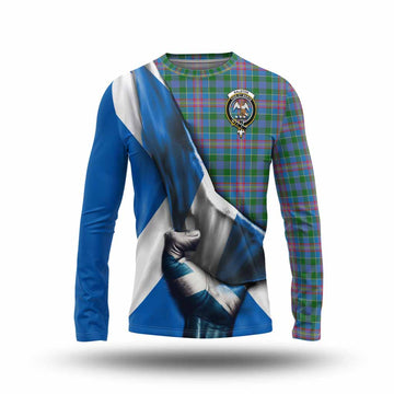 Ralston Tartan Long Sleeve T-Shirt with Family Crest Scotland Patriotic Style