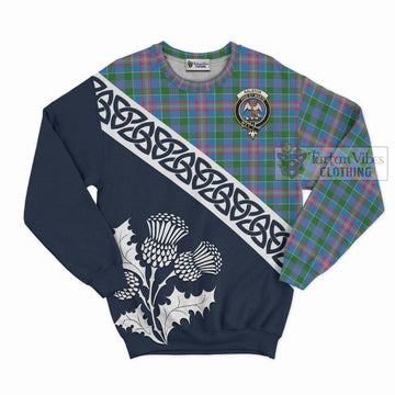 Ralston Tartan Sweatshirt Featuring Thistle and Scotland Map