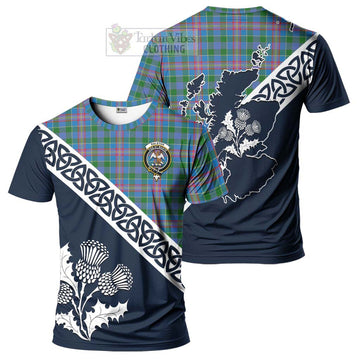 Ralston Tartan T-Shirt Featuring Thistle and Scotland Map