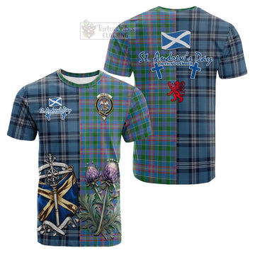 Ralston Tartan Cotton T-shirt Happy St. Andrew's Day Half Tartan Style