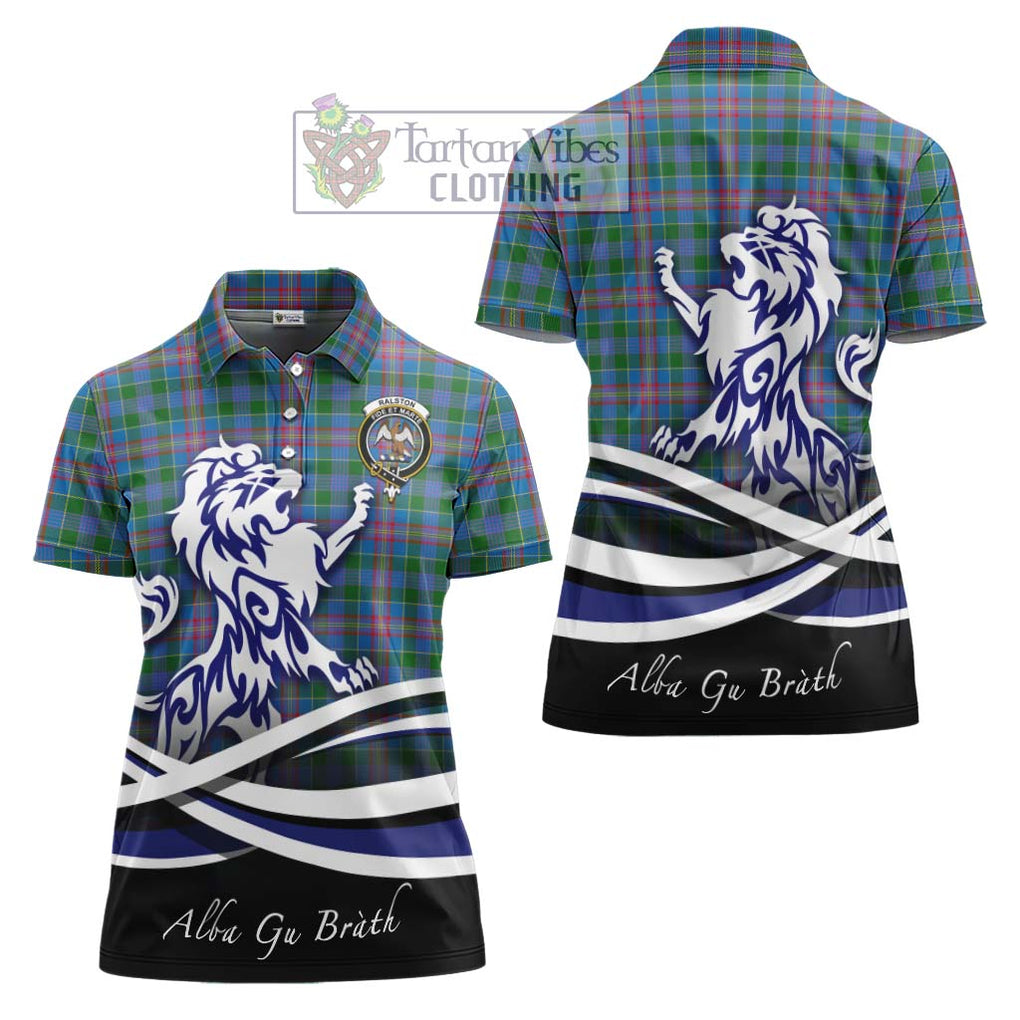 Ralston Tartan Women's Polo Shirt with Alba Gu Brath Regal Lion Emblem Women - Tartanvibesclothing Shop