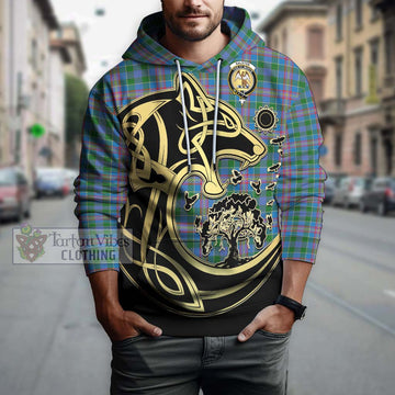 Ralston Tartan Hoodie with Family Crest Celtic Wolf Style