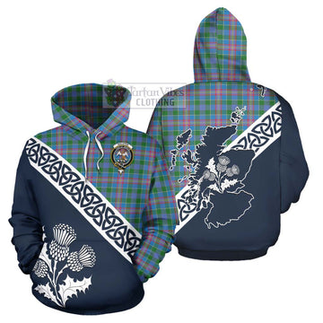 Ralston Tartan Hoodie Featuring Thistle and Scotland Map