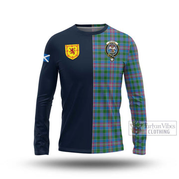 Ralston Tartan Long Sleeve T-Shirt Alba with Scottish Lion Royal Arm Half Style