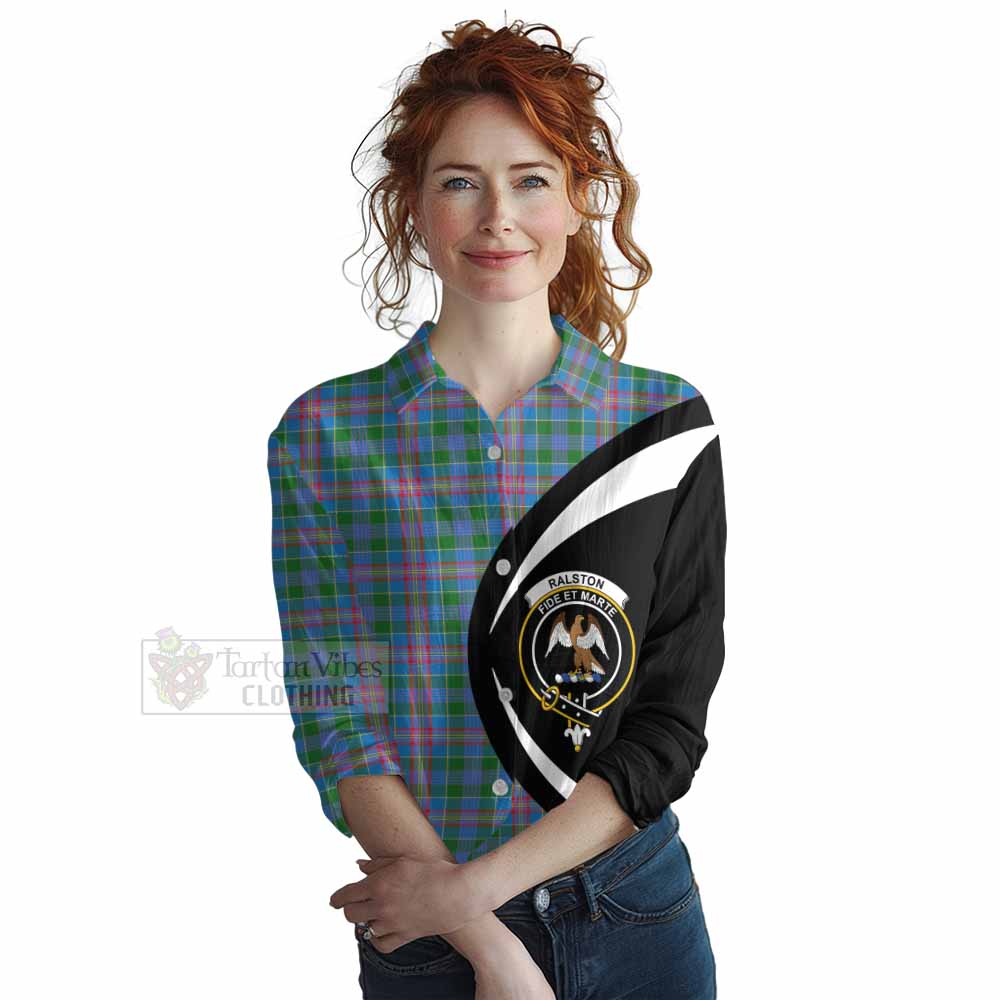 Tartan Vibes Clothing Ralston Tartan Women's Casual Shirt with Family Crest Circle Style