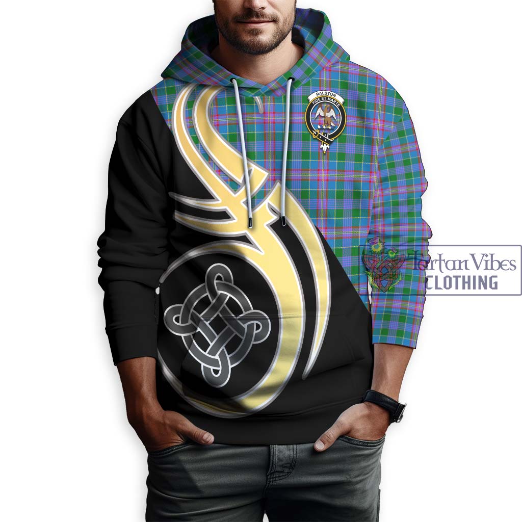 Ralston Tartan Hoodie with Family Crest and Celtic Symbol Style Zip Hoodie - Tartan Vibes Clothing