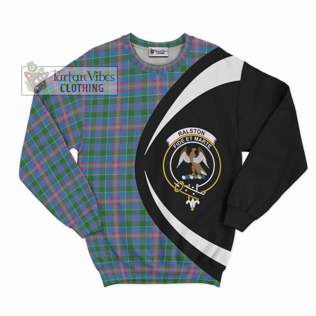 Ralston Tartan Sweatshirt with Family Crest Circle Style Unisex - Tartan Vibes Clothing