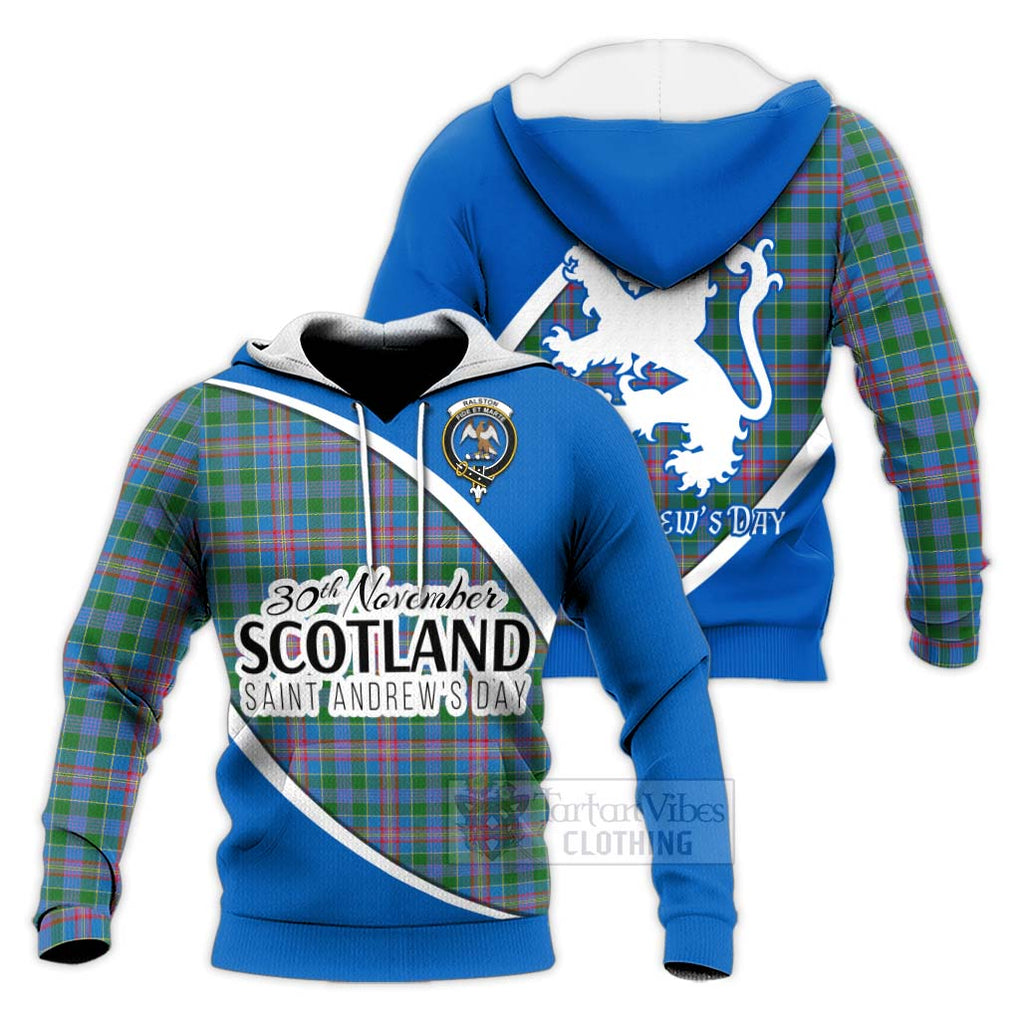 Tartan Vibes Clothing Ralston Family Crest Tartan Knitted Hoodie Celebrate Saint Andrew's Day in Style