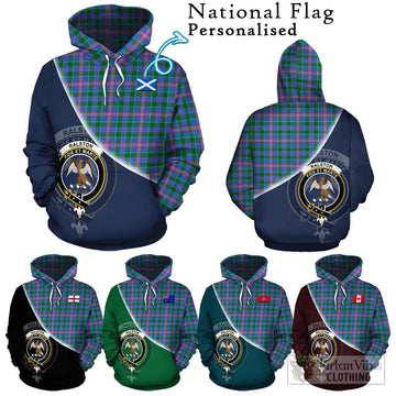 Ralston Tartan Hoodie with Personalised National Flag and Family Crest Half Style