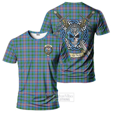 Ralston Tartan T-Shirt with Family Crest Celtic Skull Style