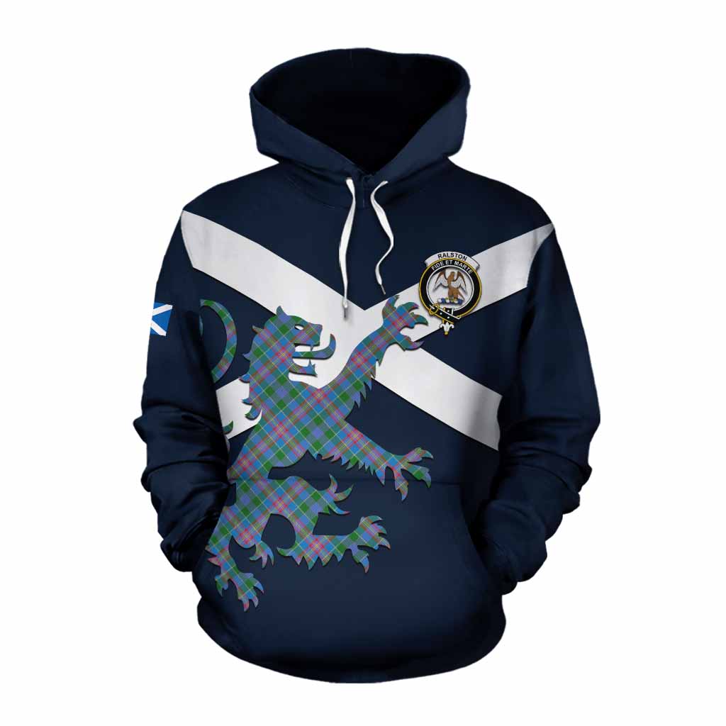 Tartan Vibes Clothing Ralston Tartan Lion Rampant Cotton Hoodie Proudly Display Your Heritage with Alba Gu Brath and Clan Name