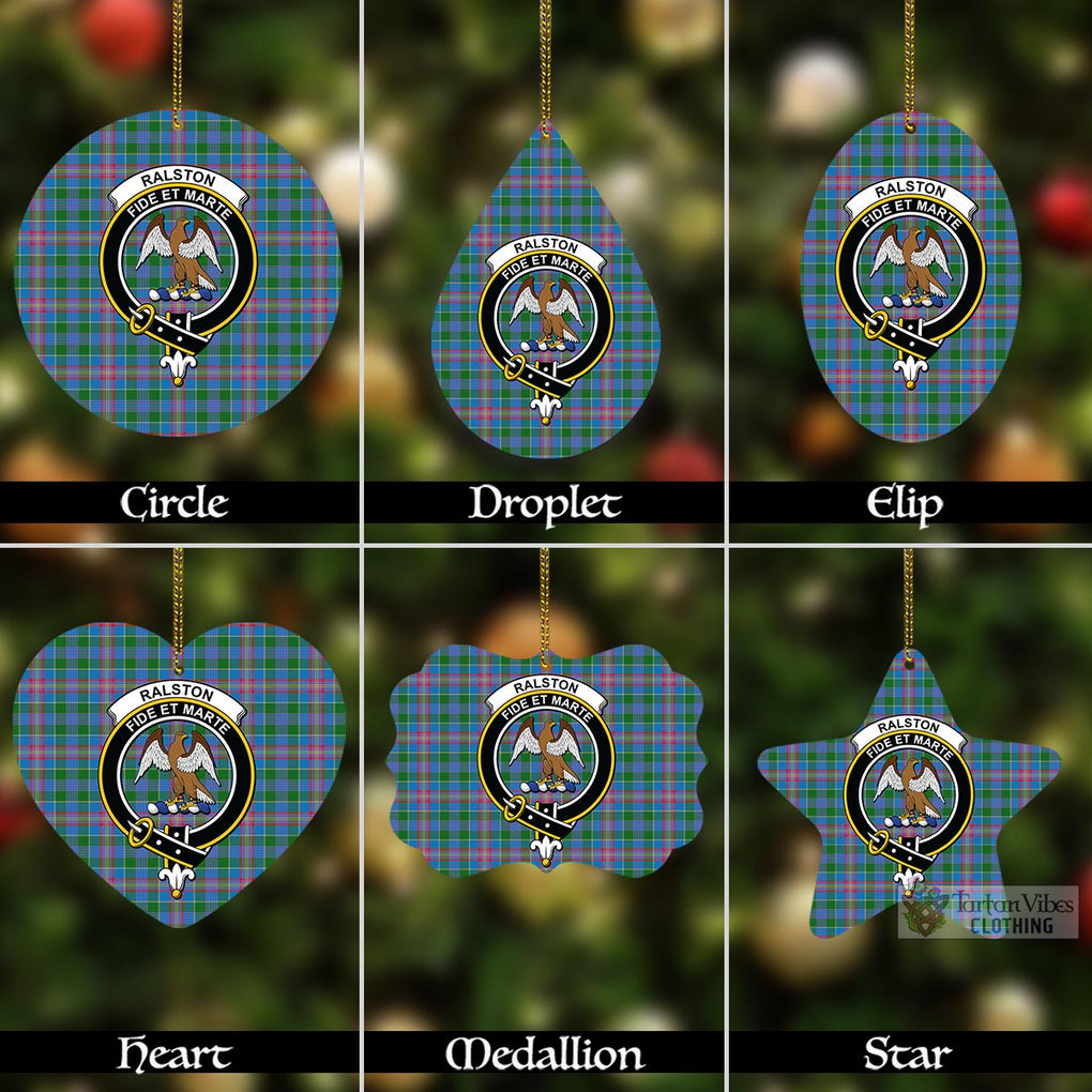 Tartan Vibes Clothing Ralston Tartan Christmas Aluminium Ornament with Family Crest