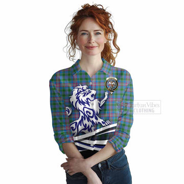 Ralston Tartan Women's Casual Shirt with Alba Gu Brath Regal Lion Emblem