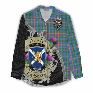 Ralston Tartan Family Crest Women's Casual Shirt Lion Rampant Royal Thistle Shield Celtic Inspired Female - Tartan Vibes Clothing