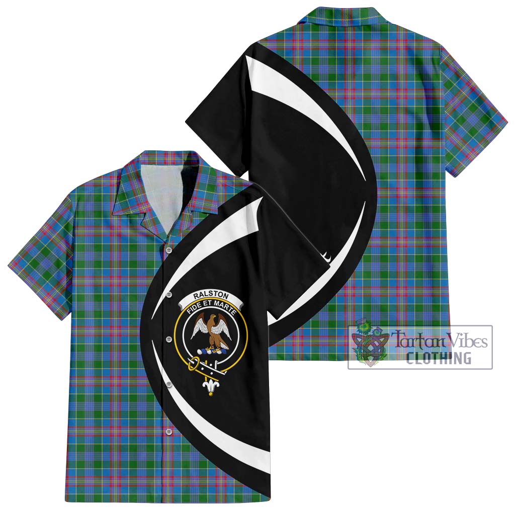 Ralston Tartan Short Sleeve Button Up with Family Crest Circle Style Kid - Tartan Vibes Clothing