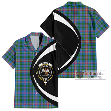 Ralston Tartan Short Sleeve Button Up with Family Crest Circle Style