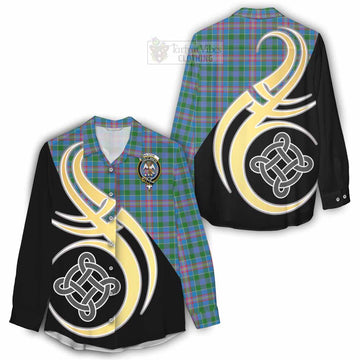 Ralston Tartan Women's Casual Shirt with Family Crest and Celtic Symbol Style