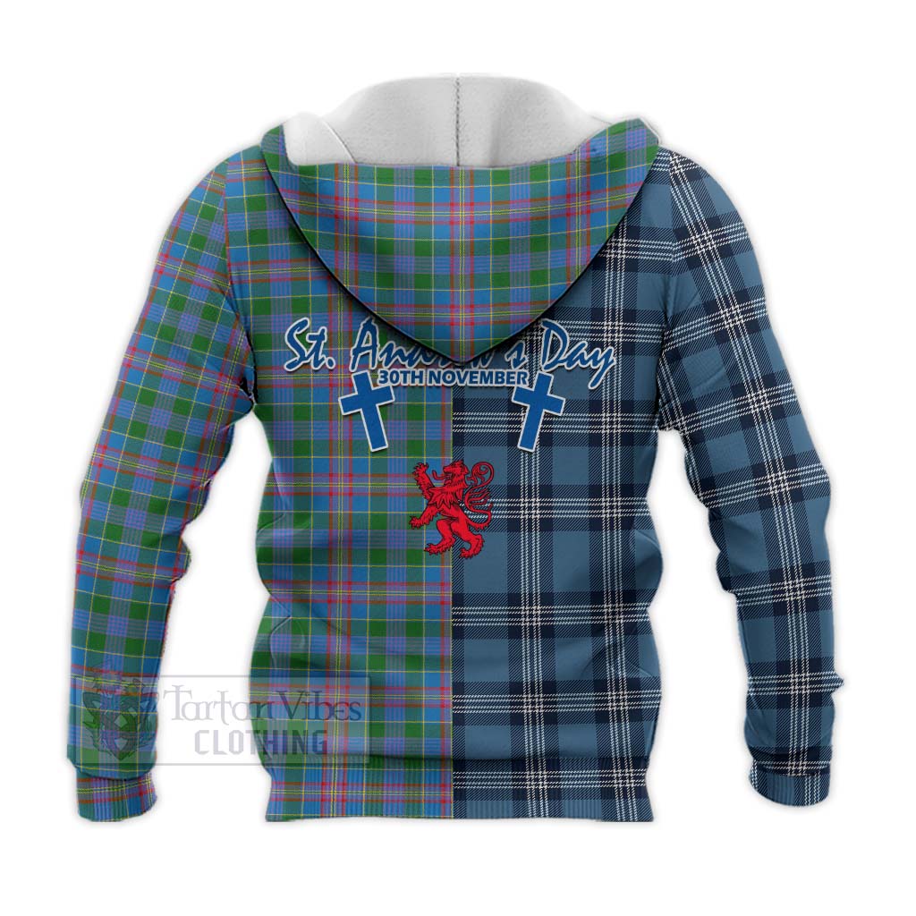 Tartan Vibes Clothing Ralston Tartan Knitted Hoodie Happy St. Andrew's Day Half Tartan Style