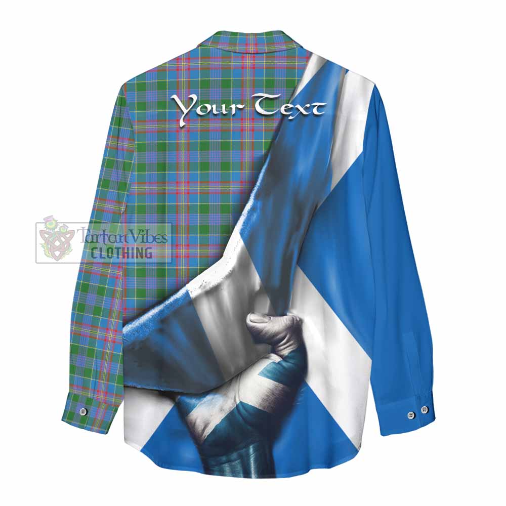 Tartan Vibes Clothing Ralston Tartan Women's Casual Shirt with Family Crest Scotland Patriotic Style