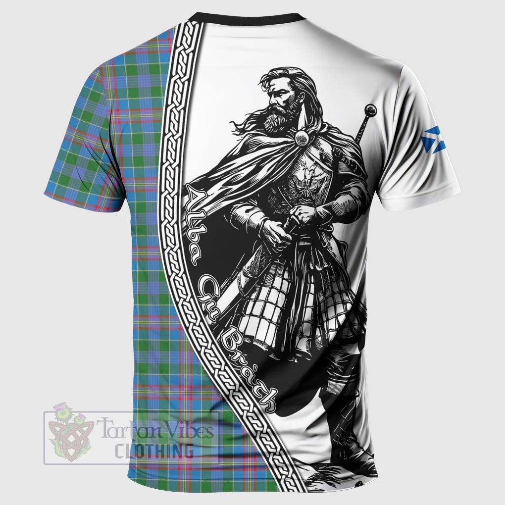 Tartan Vibes Clothing Ralston Tartan Clan Crest T-Shirt with Highlander Warrior Celtic Style