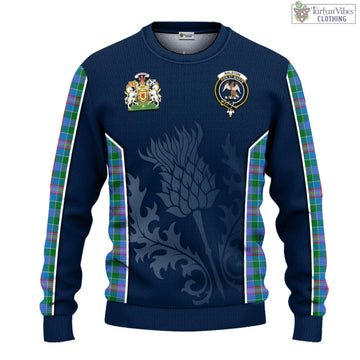 Ralston Tartan Knitted Sweatshirt with Family Crest and Scottish Thistle Vibes Sport Style