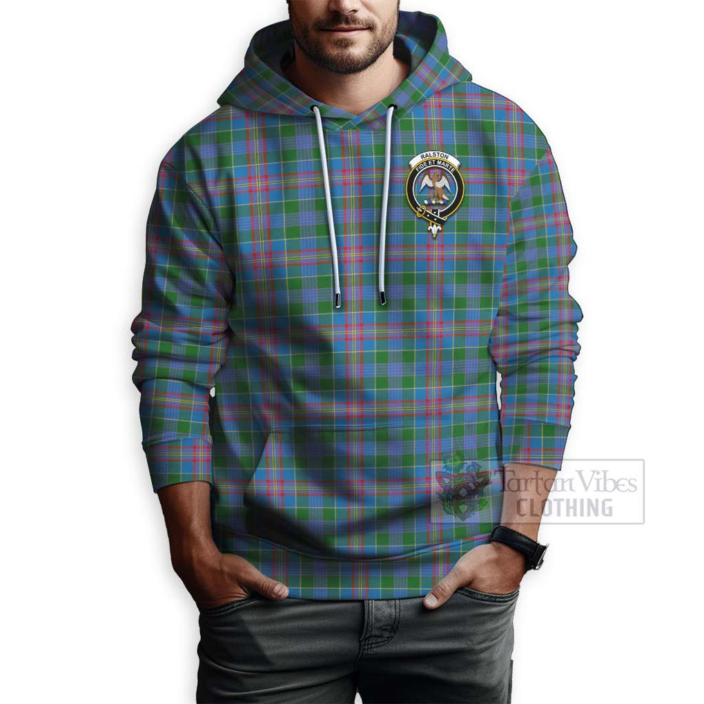 Tartan Vibes Clothing Ralston Tartan Hoodie with Family Crest Celtic Skull Style