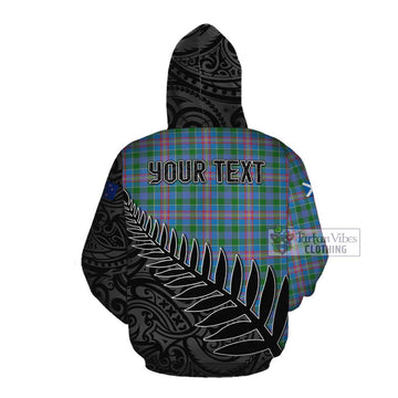 Ralston Crest Tartan Cotton Hoodie with New Zealand Silver Fern Half Style