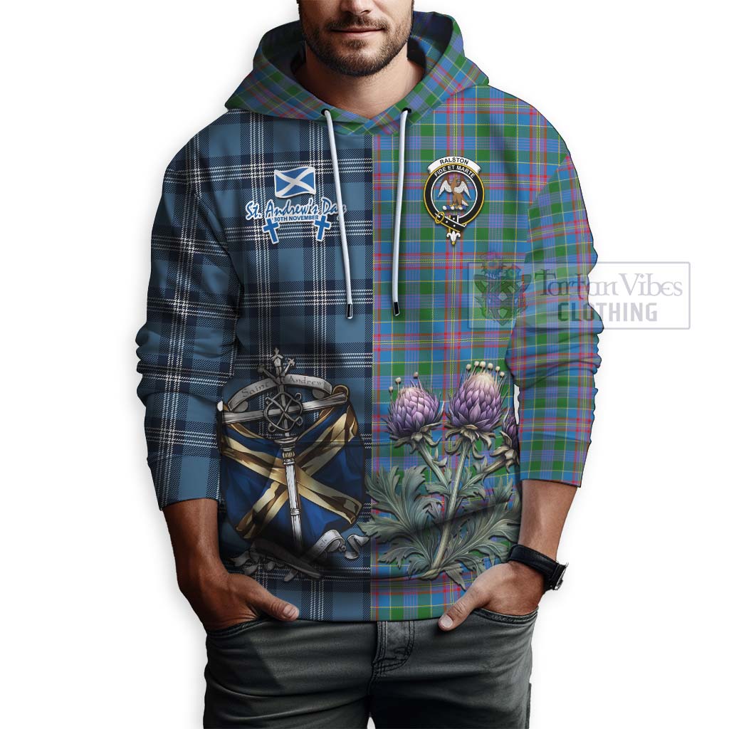 Tartan Vibes Clothing Ralston Tartan Hoodie Happy St. Andrew's Day Half Tartan Style