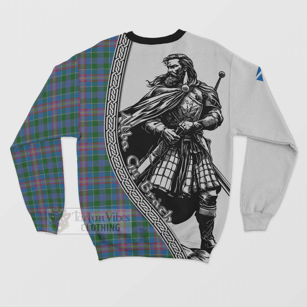 Tartan Vibes Clothing Ralston Tartan Clan Crest Sweatshirt with Highlander Warrior Celtic Style