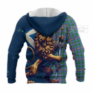 Ralston Tartan Family Crest Knitted Hoodie with Scottish Majestic Lion