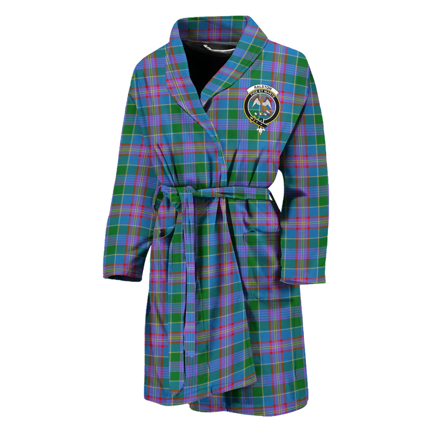 Ralston Tartan Bathrobe with Family Crest Unisex M - Tartan Vibes Clothing