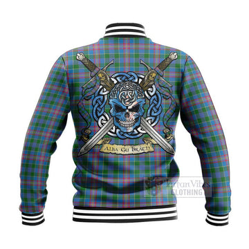 Ralston Tartan Baseball Jacket with Family Crest Celtic Skull Style