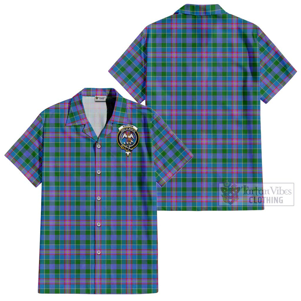 Ralston Tartan Cotton Hawaiian Shirt with Family Crest Kid - Tartan Vibes Clothing